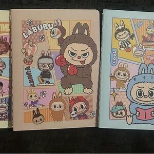 Labubu Kids' Fun Notebook Set - Brown, Blue, Cream